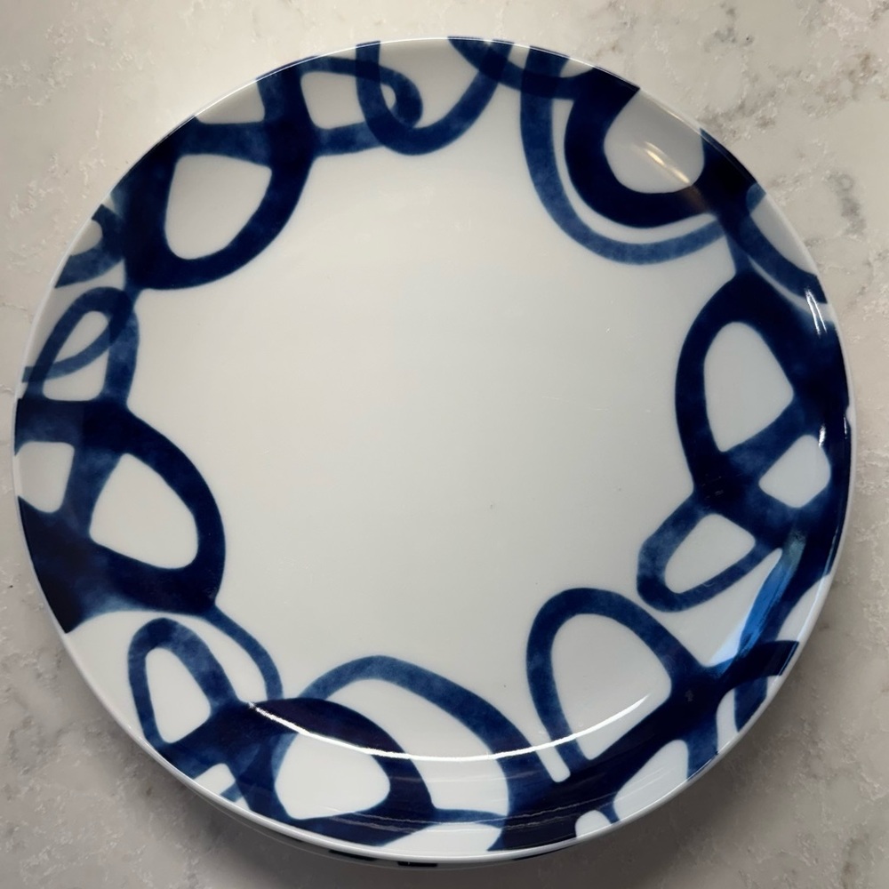 Paola Navone Blue and White Swirl Dinner Plate